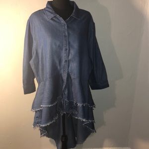 One of a kind jean top